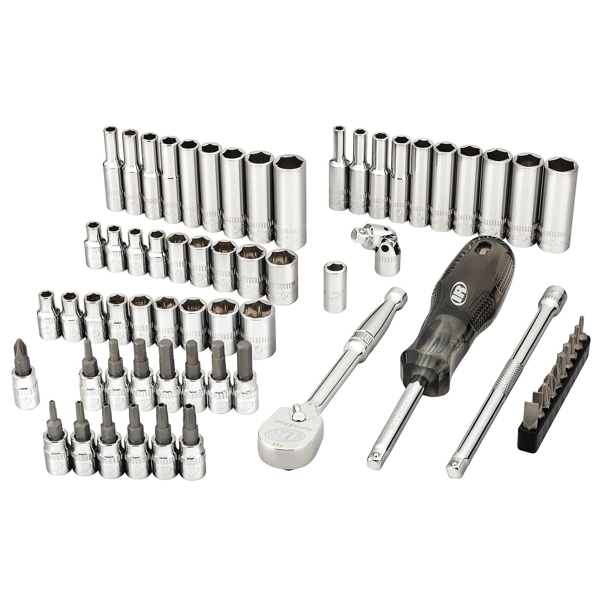 Ingersoll Rand, 66 Pc 1/4in. Drive SAE/Metric Mechanics Tool Set, Pieces (qty.) 66, Model# 752017
